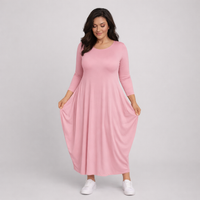 Long Sleeve Calf Length Dress