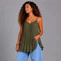 Pleated Strappy Swing Top / Vest