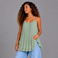 Pleated Strappy Swing Top / Vest