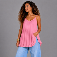 Pleated Strappy Swing Top / Vest