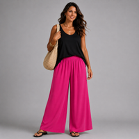 Plain Stretchy Wide Leg Palazzo Trousers