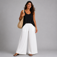 Plain Stretchy Wide Leg Palazzo Trousers