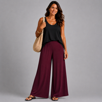 Plain Stretchy Wide Leg Palazzo Trousers