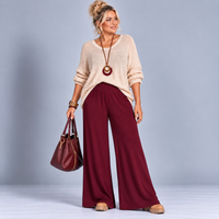 Plain Soft Stretchy Wide Leg Palazzo Trousers