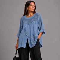 Cotton / Linen Loose Fitting Top With V Hem