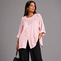Cotton / Linen Loose Fitting Top With V Hem
