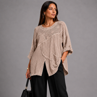 Cotton / Linen Loose Fitting Top With V Hem
