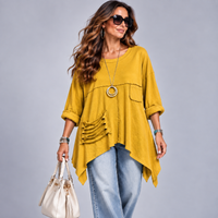 Heavy Cotton Hanky Hem Loose Fitting Top