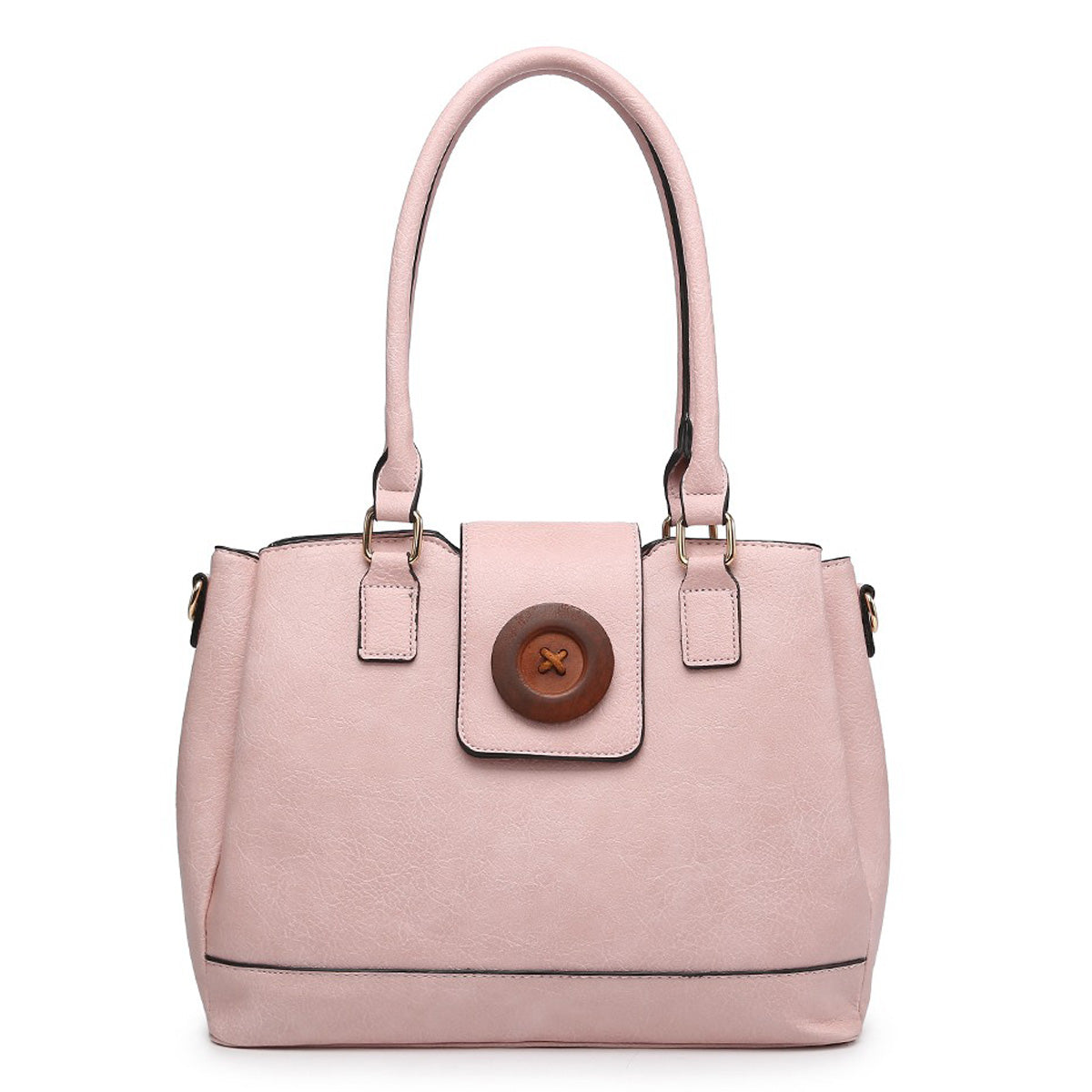 LARGE HANDBAG WITH SHOULDER STRAPS + BUTTON DETAIL