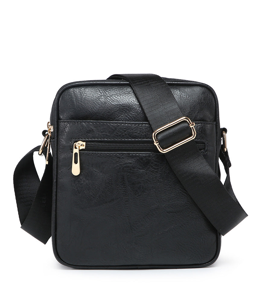 Cross-Body Bag with Zips & Shoulder Straps