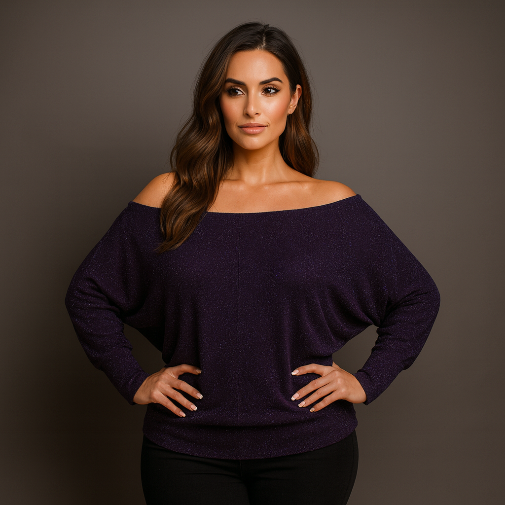 Sparkly Shimmer Off Shoulder Bardot Top