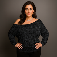 Sparkly Shimmer Off Shoulder Bardot Top