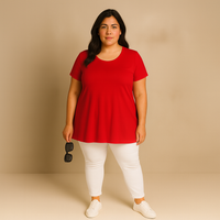 Short Sleeve Godet Panel Swing Top