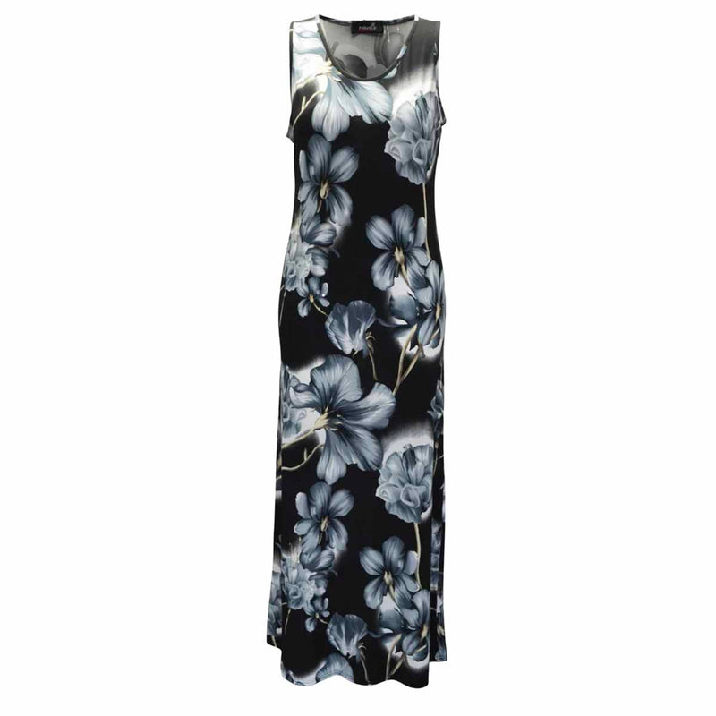 Bold Floral Sleeveless fitted maxi dress