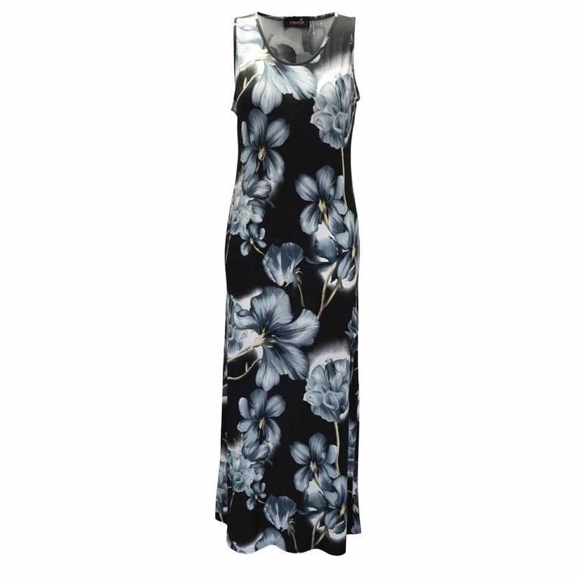 ROCKTHOSECURVES BOLD FLORAL SLEEVELESS MAXI DRESS