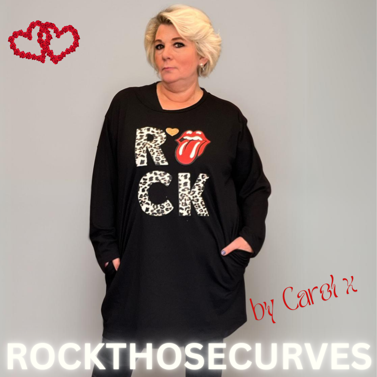 ROCKTHOSECURVES ROCK LONG LENGTH TOP WITH SIDE POCKETS