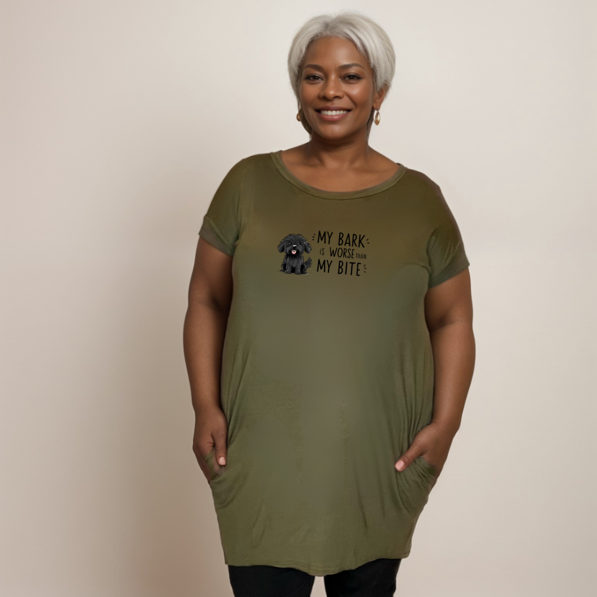 BARK WORSE THAN BITE LONG POCKET T-SHIRT