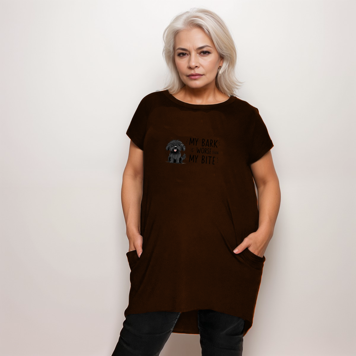 BARK WORSE THAN BITE LONG POCKET T-SHIRT
