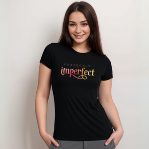 Plus‑Size “Perfectly Imperfect” Multi‑Colour Logo Cotton Tee T-Shirt