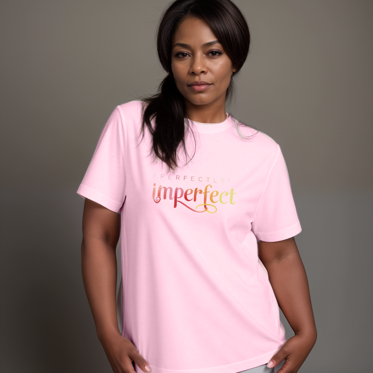 “Perfectly Imperfect” Logo Cotton Tee T-Shirt