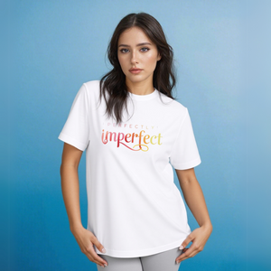Plus‑Size “Perfectly Imperfect” Multi‑Colour Logo Cotton Tee T-Shirt