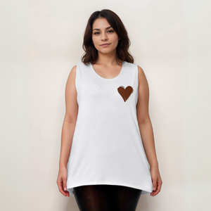 Sleeveless Heart Print Cut‑Side Cami Vest