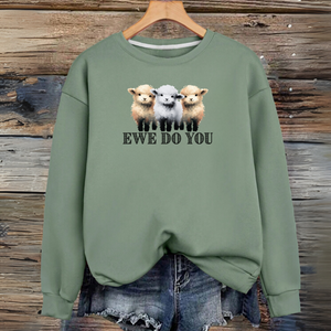 Cotton Sweatshirt Sheep “Ewe Do You”