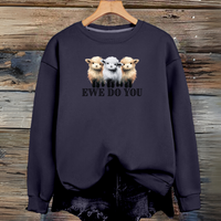 Cotton Sweatshirt Sheep “Ewe Do You”