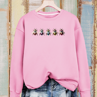 Cotton Sweatshirt with 5 Multi Coloured Bees