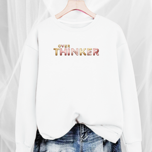 Cotton Sweatshirt with “Over Thinker” Logo