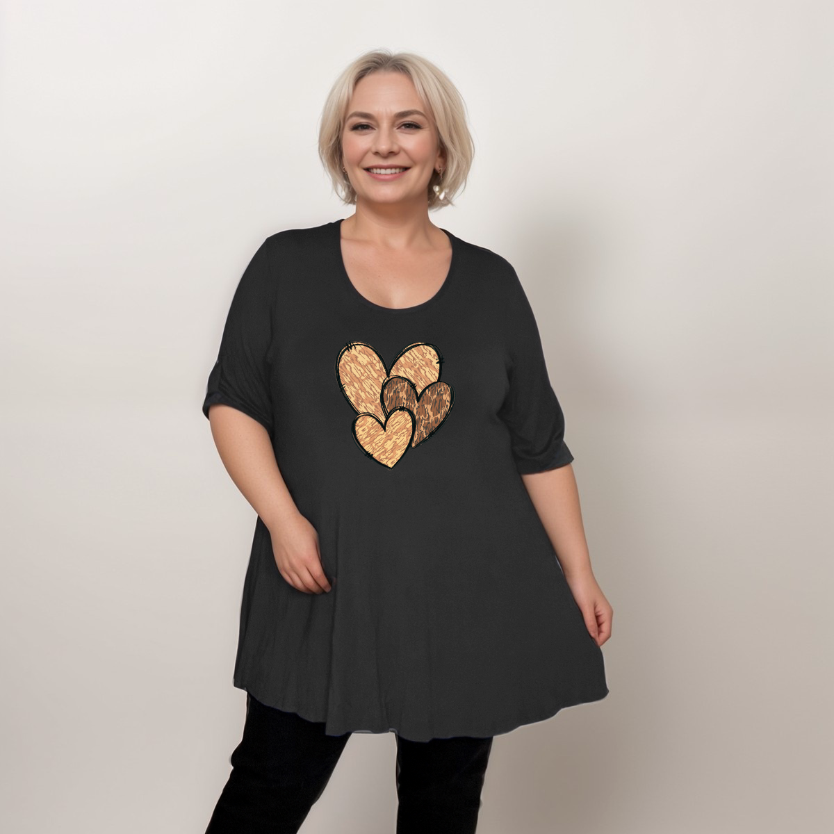 SWING TOP WITH CAMO + LEOPARD HEARTS