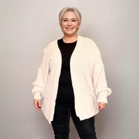 OPEN FRONT CARDIGAN WITH FRONT POCKETS