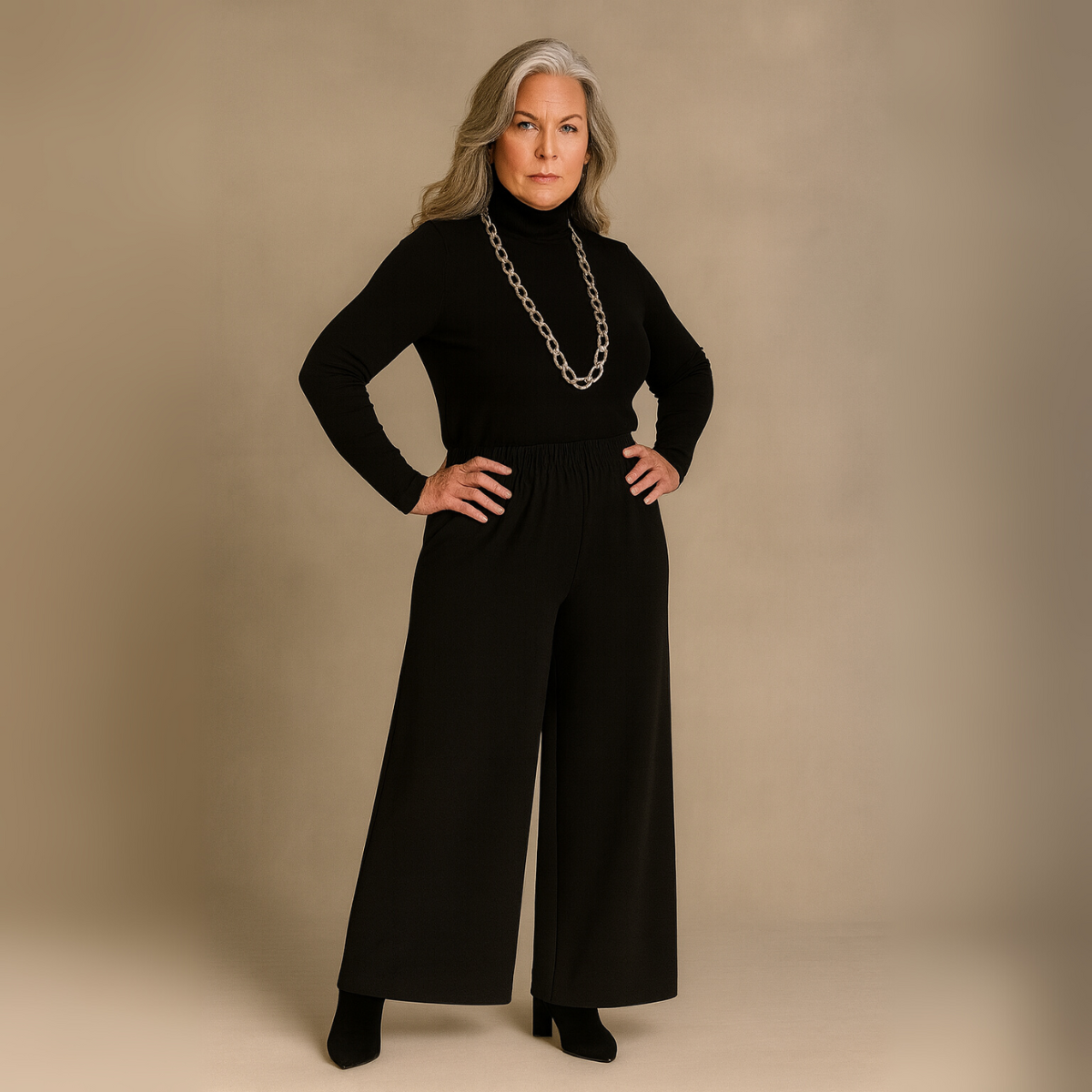 Crepe Wide Leg Elasticated Waist High Rise Palazzo Trousers