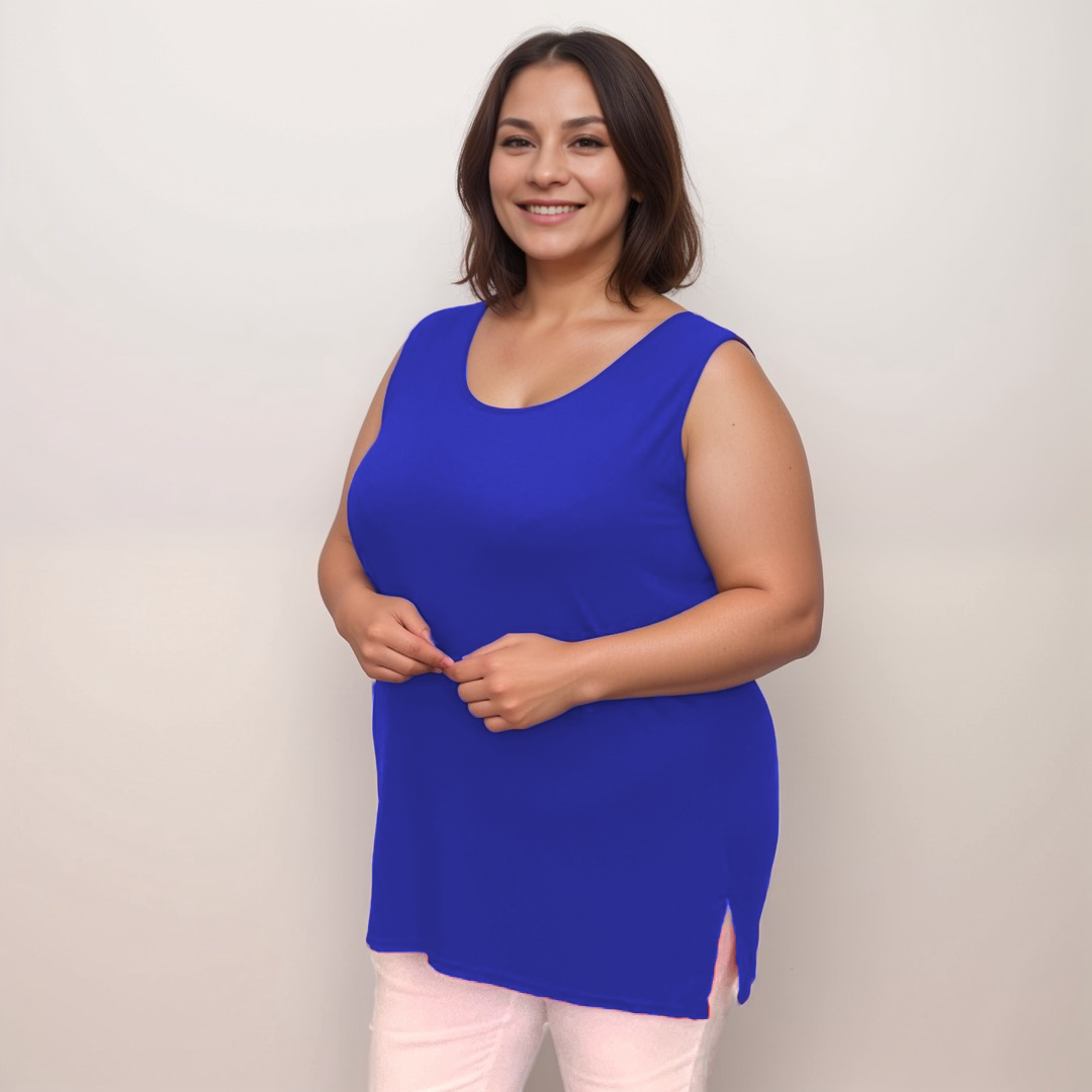 Viscose Sleeveless Cut Side Vest / T-shirt