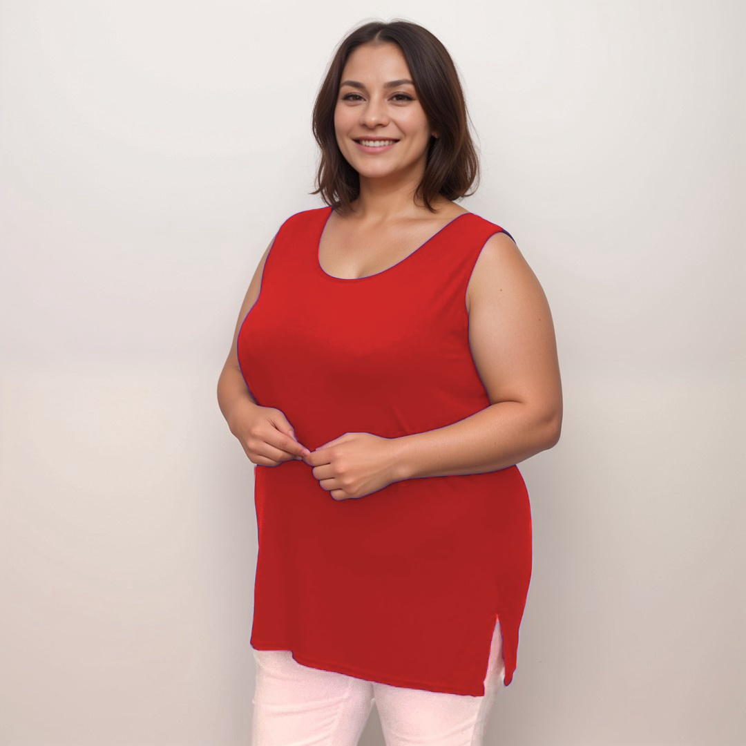 Viscose Sleeveless Cut Side Vest / T-shirt