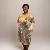 VELVET LOOSE FITTING DRESS WITH SEQUINS