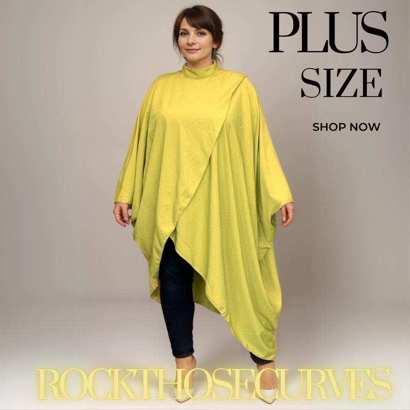 ROCKTHOSECURVES LIME GREEN TURTLE NECK OVERSIZED LONG TOP