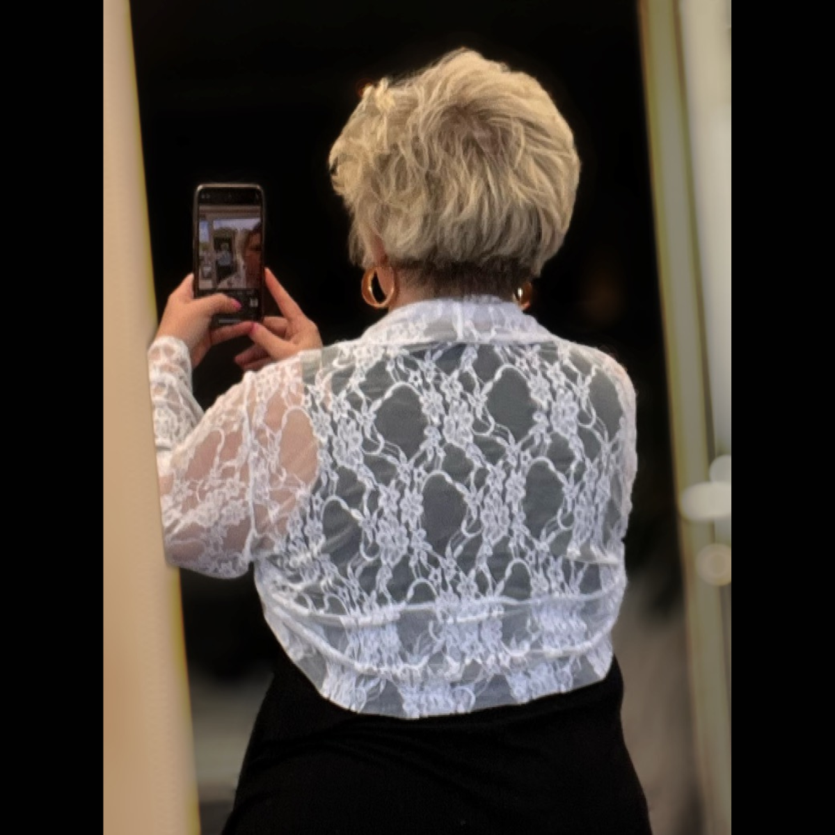 LONG SLEEVE PRETTY LACE CROP BOLERO SHRUG