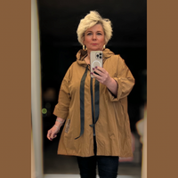 Short Length A-line Loose Fitting Long Rain Coat with Hood