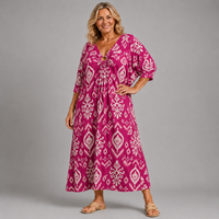 Bauble Print V Neck Batwing Dress