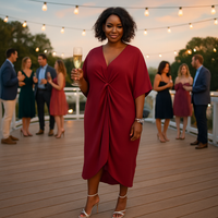 Knot Front V-Neck Dress