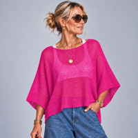 Lightweight 1/2 Sleeve Slash Neck Cotton Top