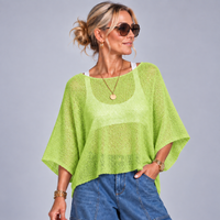Lightweight 1/2 Sleeve Slash Neck Cotton Top