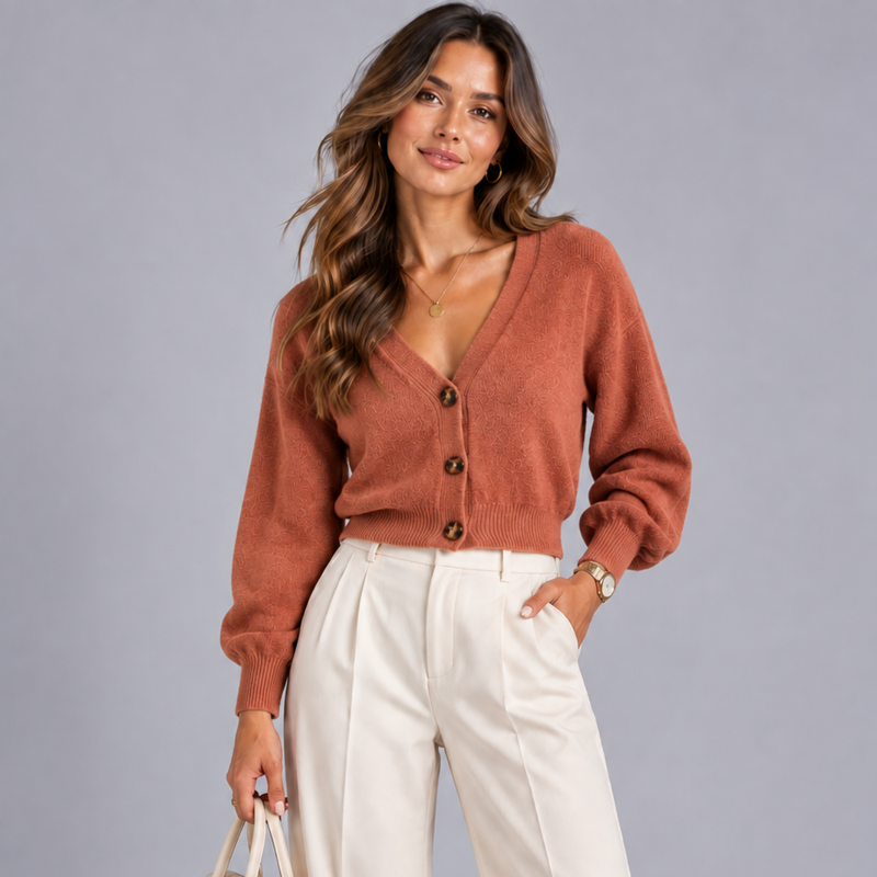 Soft Wool Mix V-Neck Cardigan