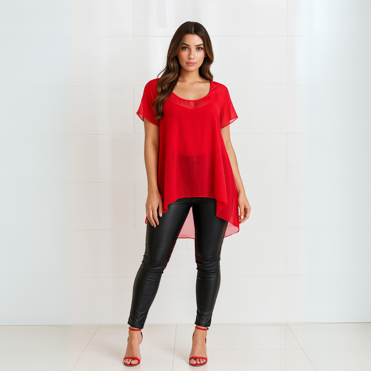Long Length Chiffon Blouse