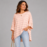 Cotton Button Fastening Striped Top / Jacket