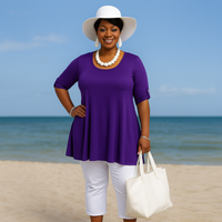 3/4 Button Sleeve Sleeve Swing Top