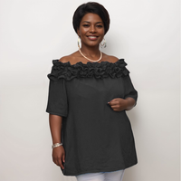 ROCKTHOSECURVES RUFFLED NECKLINE OFF SHOULDER PRETTY TOP / BLOUSE