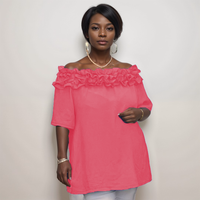 ROCKTHOSECURVES RUFFLED NECKLINE OFF SHOULDER PRETTY TOP / BLOUSE