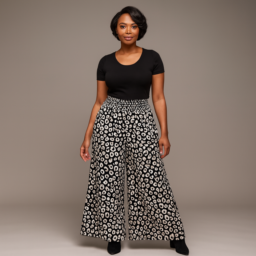 Elasticated Waist Pocket Palazzo Trousers
